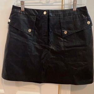 Zara Black Leather Mini Skirt
